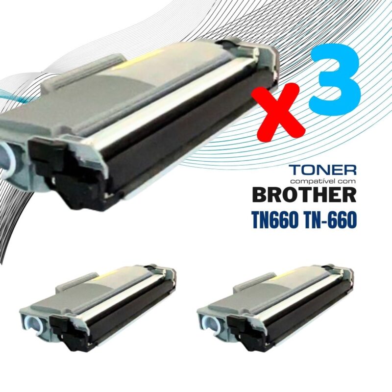 Kit 03 Toner Brother TN660 - Compatível