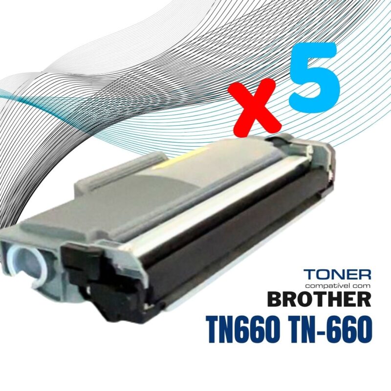 Kit 05 Toner Brother TN660 - Compatível