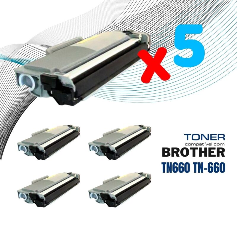 Kit 05 Toner Brother TN660 - Compatível