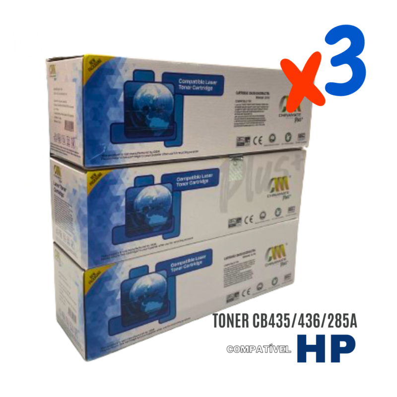 Kit 03 Toner HP CB435 CB436 CE285A - Compatível