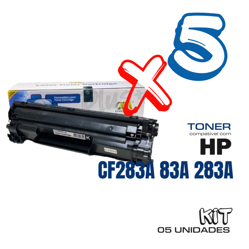 Kit 05 Toner HP CF283A 83A 283A | Compatível