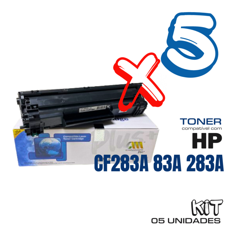 Kit 05 Toner HP CF283A 83A 283A | Compatível